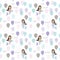 Mermaid birthday pattern background. Cute cartoon characters.