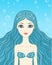 The mermaid with blue hair