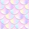 Mermaid fish scale seamless pattern with holographic effect. Iridescent mermaid background. Pastel pink pattern