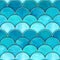 Mermaid fish scale wave japanese seamless pattern