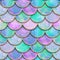 Mermaid fish scale wave japanese seamless pattern