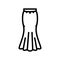 mermaid fishtail skirt line icon vector illustration