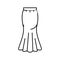 mermaid fishtail skirt line icon vector illustration