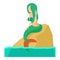Mermaid icon, cartoon style
