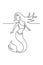 Mermaid icon in one line. Silhouette artwork of siren.