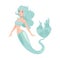 Mermaid isolated on white background.