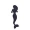 mermaid isolated on white, sea maid vector art