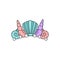 Mermaid princess crown vector illustration