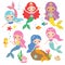 Mermaid Princess Vector Set