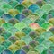 Mermaid scale wave japanese seamless pattern