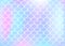 Mermaid scales background with holographic gradient.