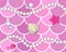 Mermaid scales seamless background pattern. Pink fish scales wit