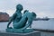 The Mermaid sculpture outside the Black Diamond Royal Danish Library.