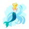 Mermaid or Siren Beautiful Woman with Fish Tail