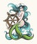 Mermaid with Steering Wheel