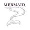 Mermaid tail isolated monochrome sketch business icon