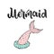 Mermaid tail lettering