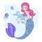 MERMAID TOY Underwater Fairy Animal Vector Illustration Set