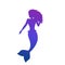 mermaid on white, sea maid vector art