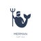 Merman icon. Trendy flat vector Merman icon on white background