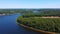 Merrimack River aerial view, Massachusetts, USA