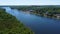 Merrimack River aerial view, Massachusetts, USA