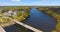 Merrimack River aerial view, New Hampshire, USA