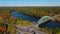 Merrimack River aerial view in Tyngsborough, Massachusetts MA, USA