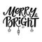 Merry and Bright hand-drawn lettering, text