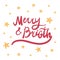 Merry and Bright lettering, premade card with handwritten lettering