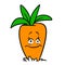 Merry carrot character vegetable cartoon illustration