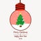 Merry Chrismast and Happy New Year! Winter holiday vector illustration: Christmas decoration with Christmas tree on snow. Images