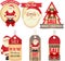 Merry Christamas and Happy New Year banners with cute red bow and Santa Claus