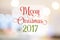 Merry christmas 2017 red and green glitter word on white frame a