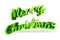 Merry Christmas 3d extruded text in light green color