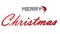 Merry christmas 3D lettering on white background