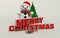 Merry Christmas 3d text, snowman,sled,and gift high resolution