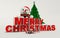 Merry Christmas 3d text, snowman,sled,and gift high resolution