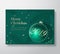 Merry Christmas Abstract Vector Greeting Card, Poster or Holiday Background. Classy Green and Gold Colors, Glitter