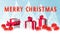 Merry christmas animation - falling christmas balls and snowflakes, additional on green screen