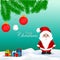 Merry christmas background with creative vector illustration of santa clous