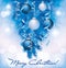 Merry Christmas banner with blue silver balls