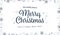 Merry Christmas banner with congratulation text and xmas snowflake icons ornament frame isolated. V