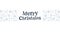 Merry Christmas banner with congratulation text and xmas snowflake icons ornament isolated.