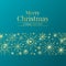 Merry christmas banner - gold tab bar with abstract line snow sign on blue background vector design