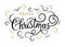 Merry Christmas banner with handlettering calligraphy