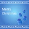 Merry Christmas Banner Present On Blue Background Winter Holidays Concept