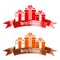 Merry Christmas banner ribbon. New Year concept. Vector Illustration