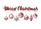 Merry Christmas banner. Vintage xmas decoration sketch vector illustration