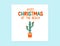 Merry Christmas at the beach greeting card with Xmas cactus. Holidays design template. Tropical poster.